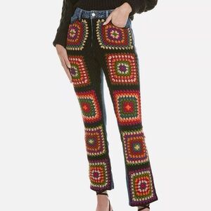 ✨ RARE ✨ Farm Rio Multicolor Crochet Jeans Sz XS